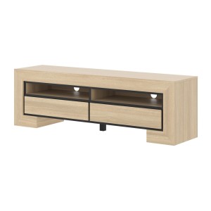 Meuble TV collection COPA – 160x50,5x41 cm – 2 tiroirs et 2 niches – Chêne élégant – Design scandinave