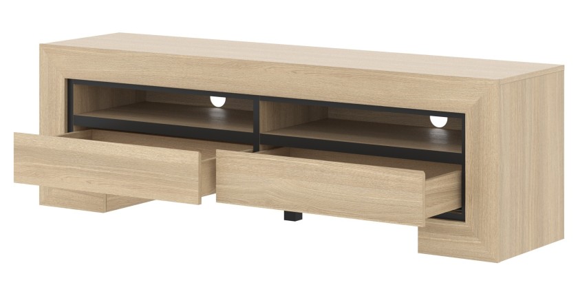 Meuble TV collection COPA – 160x50,5x41 cm – 2 tiroirs et 2 niches – Chêne élégant – Design scandinave