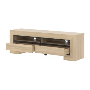 Meuble TV collection COPA – 160x50,5x41 cm – 2 tiroirs et 2 niches – Chêne élégant – Design scandinave