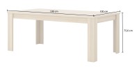 Table de salle à manger COPA – 190x76x100 cm – Chêne élégant – Design scandinave