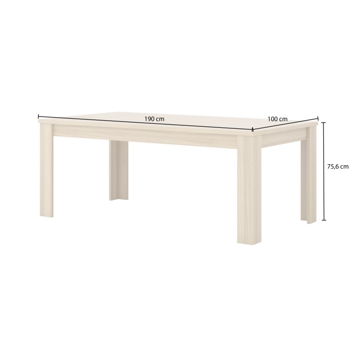 Mesa de comedor COPA – 190x76x100 cm – Roble elegante – Diseño escandinavo