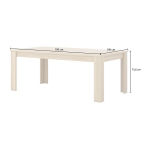 Table de salle à manger COPA – 190x76x100 cm – Chêne élégant – Design scandinave