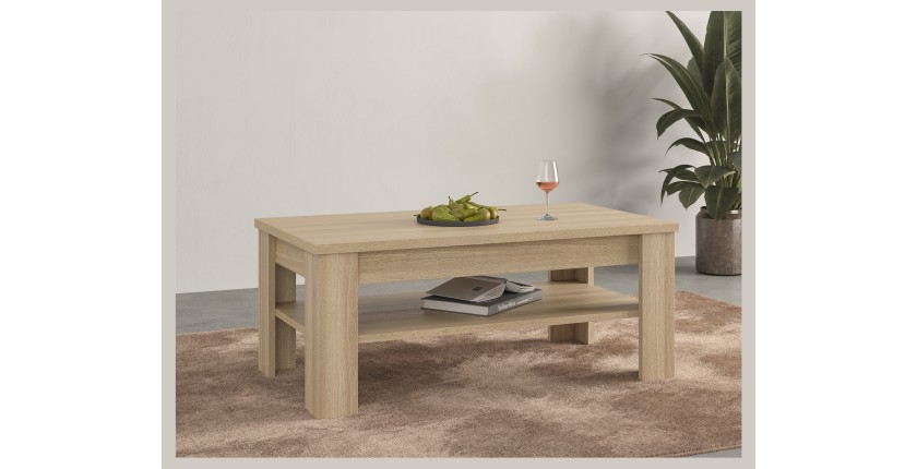 Table basse COPA – 120x50x65 cm – Chêne élégant – Design scandinave
