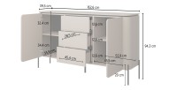 Ensemble de meubles BELLA – Buffet, meuble TV et buffet haut – Finition Congo mat chic