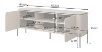 Ensemble de meubles BELLA – Buffet, meuble TV et buffet haut – Finition Congo mat chic