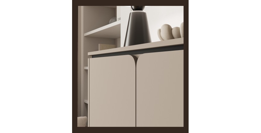 Ensemble de meubles BELLA – Buffet, meuble TV et buffet haut – Finition Congo mat chic
