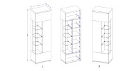 Vitrine 1 Tür NESS – Ausführung Congo & Anthrazit – LED neutralweiß – 10 Designfächer