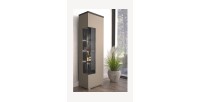 Vitrine 1 Tür NESS – Ausführung Congo & Anthrazit – LED neutralweiß – 10 Designfächer