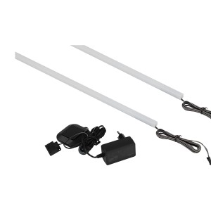 Meuble TV mural NESS – Ensemble 270 cm avec éclairage LED – 2 tiroirs, 2 portes, 10 niches