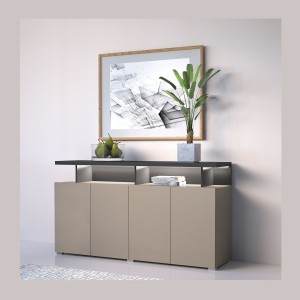 Buffet 4 portes NESS – Finition Congo – 12 niches de rangement – Design épuré sans LED