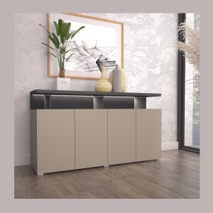 Buffet 4 portes NESS – Finition Congo – 12 niches avec LED – Style moderne