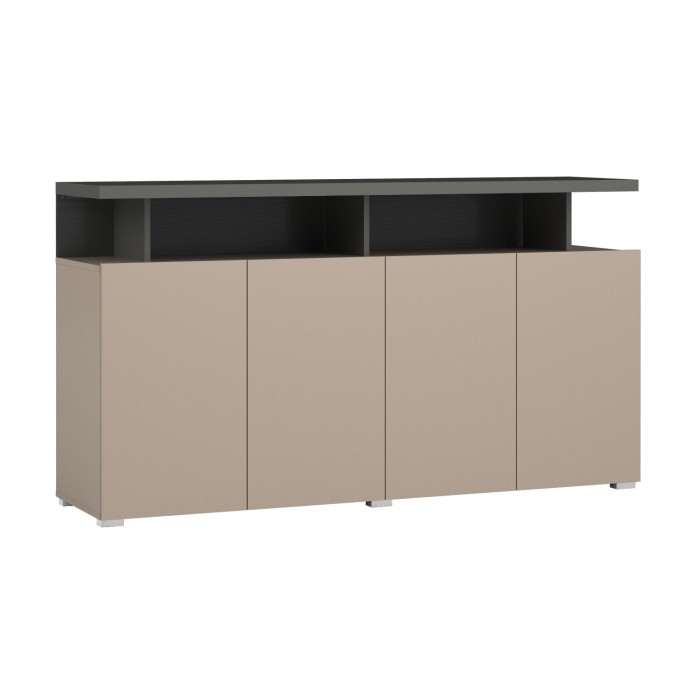 Buffet 4 portes NESS – Finition Congo – 12 niches avec LED – Style moderne