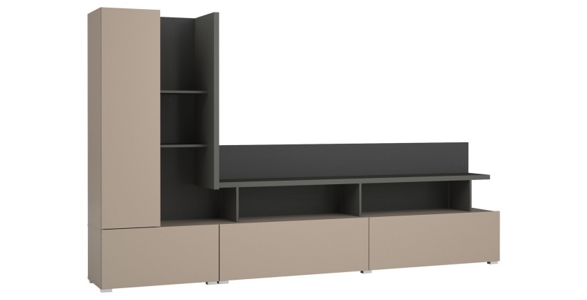 Ensemble salon complet collection  NESS – Meuble TV, buffet, vitrine, table basse – LED inclus