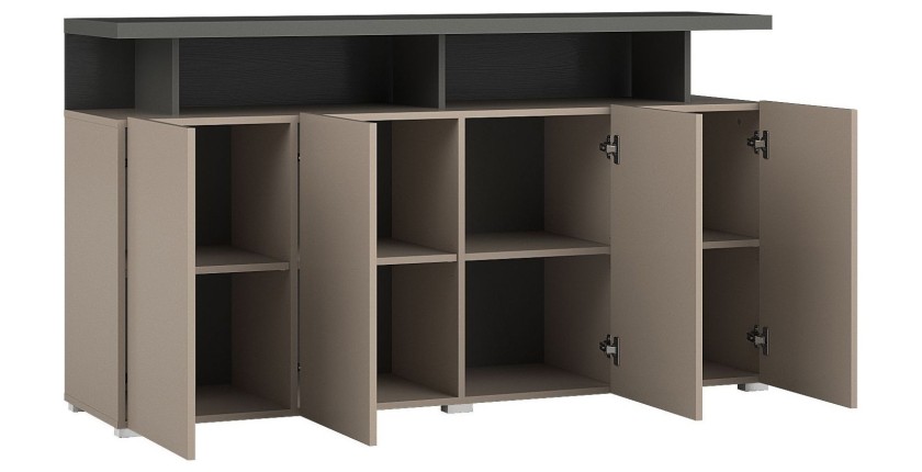 Ensemble salon complet collection  NESS – Meuble TV, buffet, vitrine, table basse – LED inclus