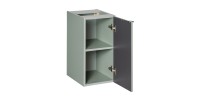 Meuble de rangement salle de bain ELVINA – 1 porte – H57 cm – Coloris vert sauge gris – À suspendre 