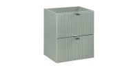Meuble sous vasque ELVINA – 2 tiroirs – 50 cm – Coloris vert sauge gris – À suspendre 