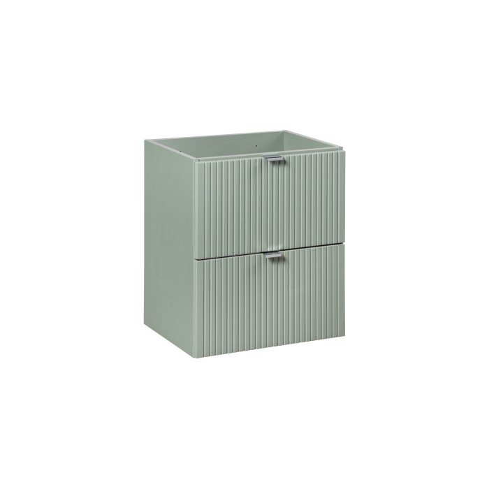 Meuble sous vasque ELVINA – 2 tiroirs – 50 cm – Coloris vert sauge gris – À suspendre 