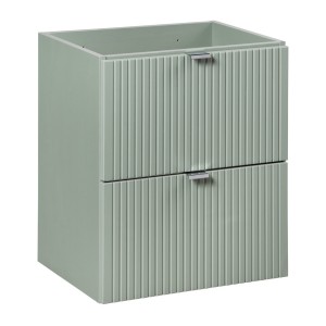 Meuble sous vasque ELVINA – 2 tiroirs – 50 cm – Coloris vert sauge gris – À suspendre 