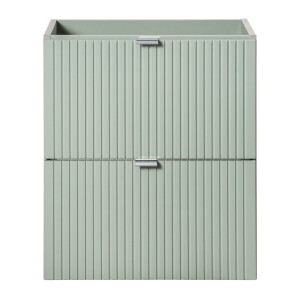 Meuble sous vasque ELVINA – 2 tiroirs – 50 cm – Coloris vert sauge gris – À suspendre 