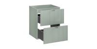 Meuble sous vasque ELVINA – 2 tiroirs – 50 cm – Coloris vert sauge gris – À suspendre 