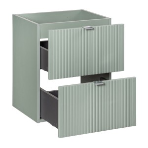 Meuble sous vasque ELVINA – 2 tiroirs – 50 cm – Coloris vert sauge gris – À suspendre 