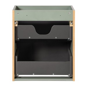 Meuble sous vasque ELVINA – 2 tiroirs – 50 cm – Coloris vert sauge gris – À suspendre 