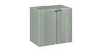 Meuble sous vasque ELVINA – 2 tiroirs – 60 cm – Coloris vert sauge gris – À suspendre 