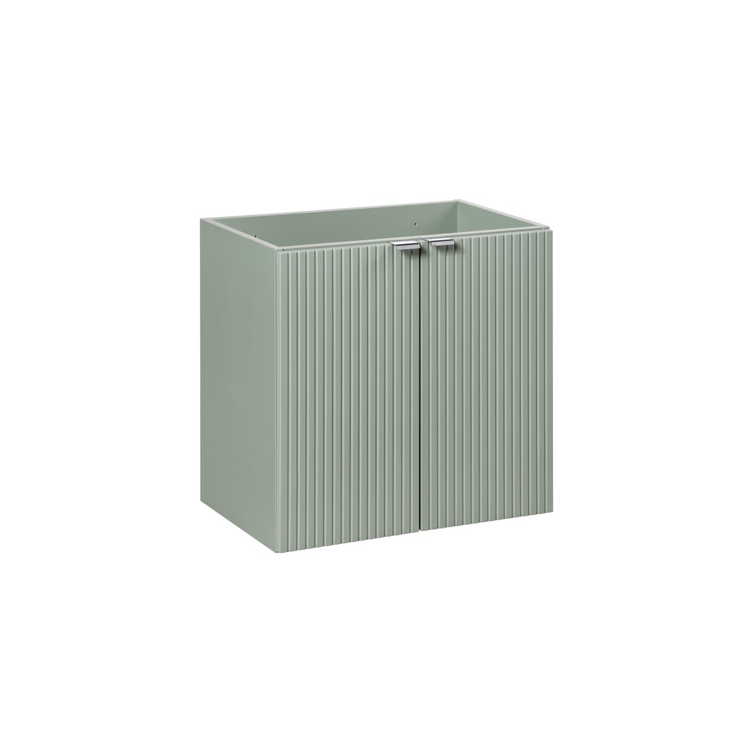 Meuble sous vasque ELVINA – 2 tiroirs – 60 cm – Coloris vert sauge gris – À suspendre 