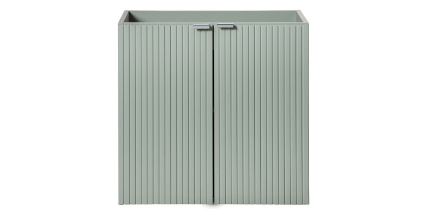 Meuble sous vasque ELVINA – 2 tiroirs – 60 cm – Coloris vert sauge gris – À suspendre 