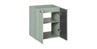 Meuble sous vasque ELVINA – 2 tiroirs – 60 cm – Coloris vert sauge gris – À suspendre 