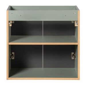 Meuble sous vasque ELVINA – 2 tiroirs – 60 cm – Coloris vert sauge gris – À suspendre 