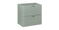 Meuble sous vasque ELVINA – 2 tiroirs – 60 cm – Coloris vert sauge gris – À suspendre 
