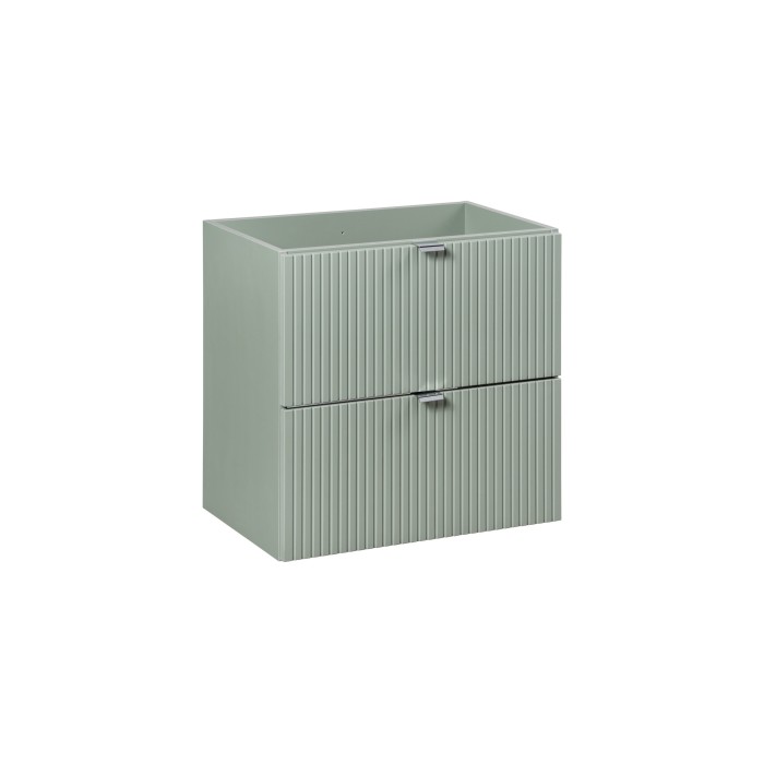 Meuble sous vasque ELVINA – 2 tiroirs – 60 cm – Coloris vert sauge gris – À suspendre 