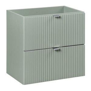 Meuble sous vasque ELVINA – 2 tiroirs – 60 cm – Coloris vert sauge gris – À suspendre 