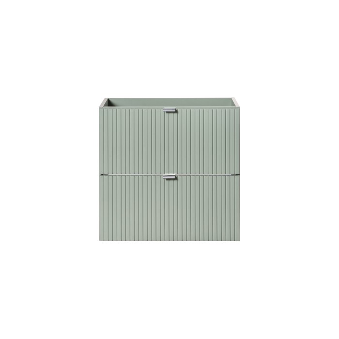 Meuble sous vasque ELVINA – 2 tiroirs – 60 cm – Coloris vert sauge gris – À suspendre 