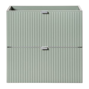 Meuble sous vasque ELVINA – 2 tiroirs – 60 cm – Coloris vert sauge gris – À suspendre 