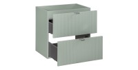 Meuble sous vasque ELVINA – 2 tiroirs – 60 cm – Coloris vert sauge gris – À suspendre 