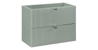 Meuble sous vasque ELVINA – 2 tiroirs – 80 cm – Coloris vert sauge gris – À suspendre 