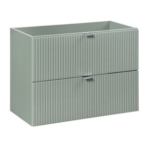 Meuble sous vasque ELVINA – 2 tiroirs – 80 cm – Coloris vert sauge gris – À suspendre 