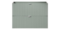 Meuble sous vasque ELVINA – 2 tiroirs – 80 cm – Coloris vert sauge gris – À suspendre 