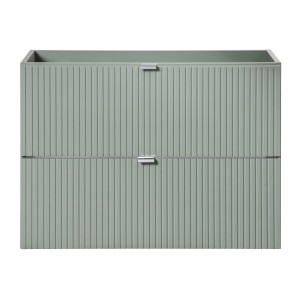 Meuble sous vasque ELVINA – 2 tiroirs – 80 cm – Coloris vert sauge gris – À suspendre 