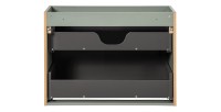 Meuble sous vasque ELVINA – 2 tiroirs – 80 cm – Coloris vert sauge gris – À suspendre 