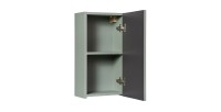 Meuble de rangement salle de bain ELVINA – 1 porte – H57 cm – Coloris vert sauge gris – À suspendre 