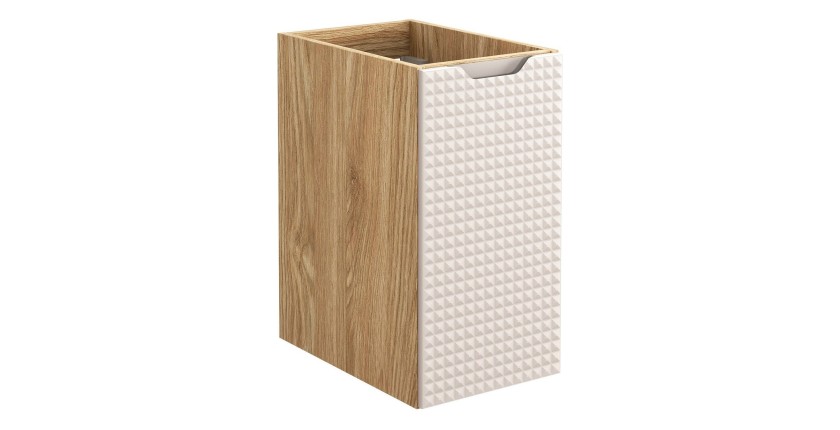 Meuble sous vasque VELNIA – 1 tiroir – 30 cm – Coloris chêne clair et beige – À suspendre 