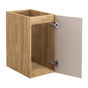 Meuble sous vasque VELNIA – 1 tiroir – 30 cm – Coloris chêne clair et beige – À suspendre 