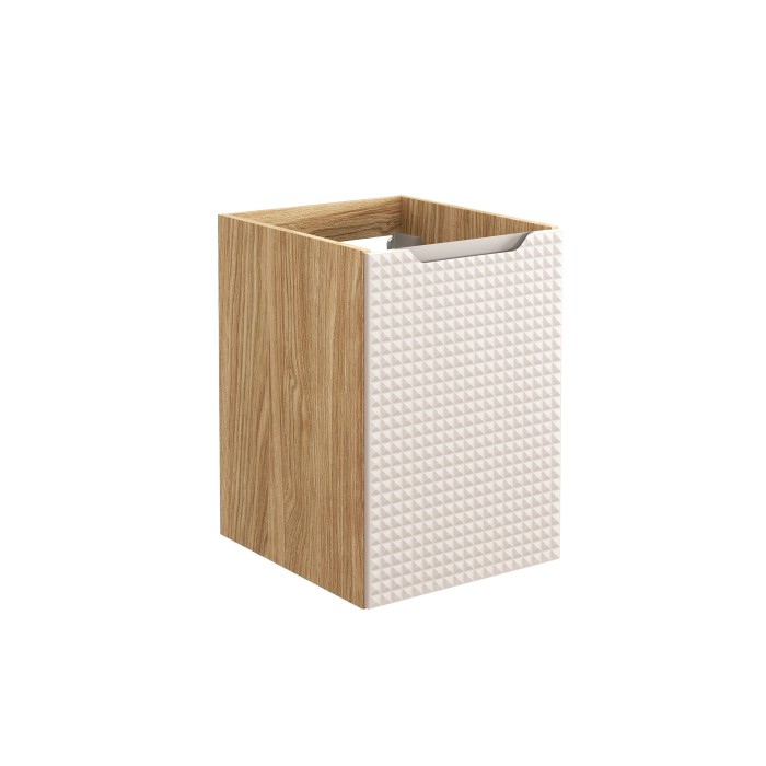 Meuble sous vasque VELNIA – 1 tiroir – 40 cm – Coloris chêne clair et beige – À suspendre 