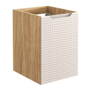 Meuble sous vasque VELNIA – 1 tiroir – 40 cm – Coloris chêne clair et beige – À suspendre 