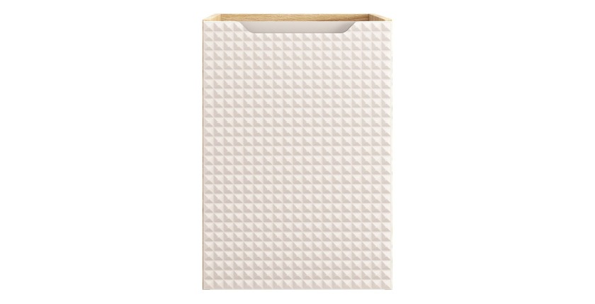 Meuble sous vasque VELNIA – 1 tiroir – 40 cm – Coloris chêne clair et beige – À suspendre 
