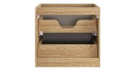 Meuble sous vasque VELNIA – 2 tiroirs – 60 cm – Coloris chêne clair et beige – À suspendre 