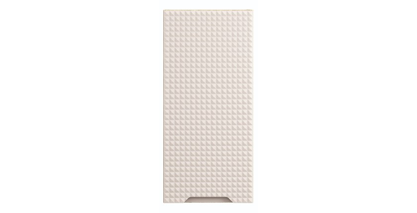 Meuble de rangement salle de bain VELNIA – 1 porte – 35 x 19 cm – Coloris chêne clair et beige – À suspendre 